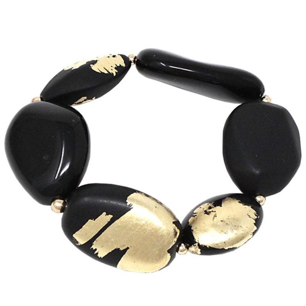 Fashion Black & Gold bead bracelet